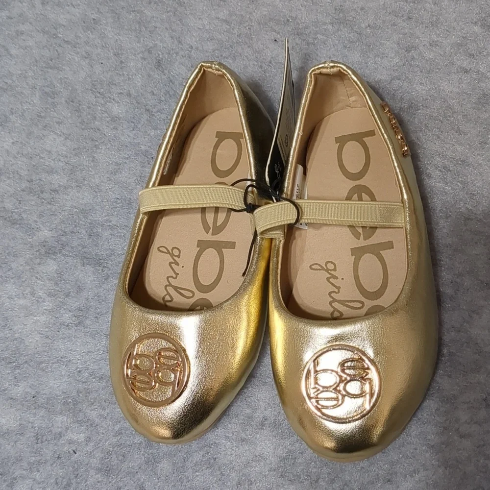NWT Bebe girls Gold shoes Size 7